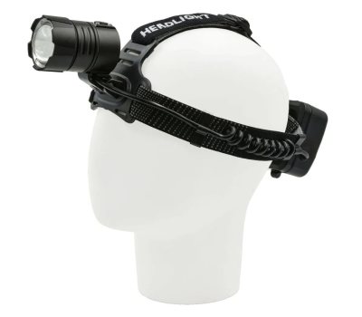 Фонарь налобный перезаряжаемый Огонь HT-725-P90 -Black, с USB-проводом и 3 батареями